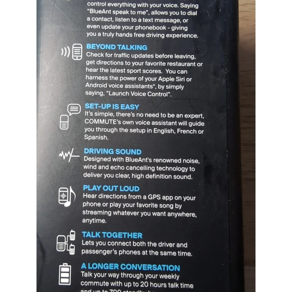 BlueAnt Commute CMT-USEN Voice Activated Handsfree Car Kit, New‎